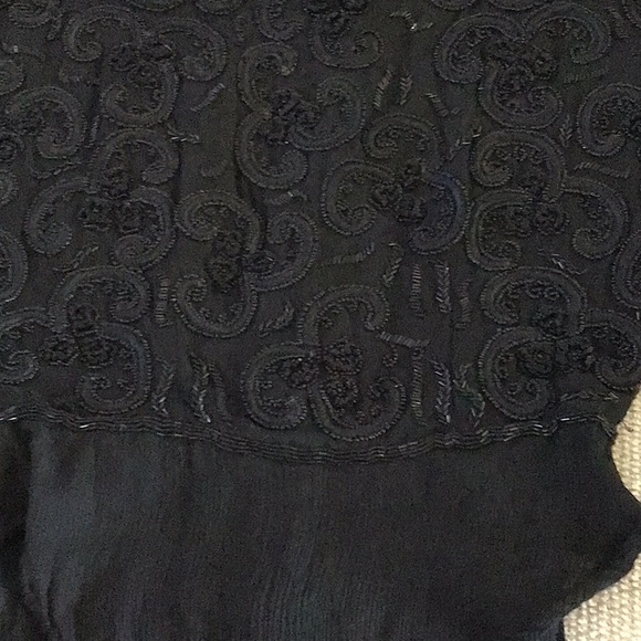 Theomiles vintage beaded, back zip, bodysuit, black, size 4 - Picture 5 of 11